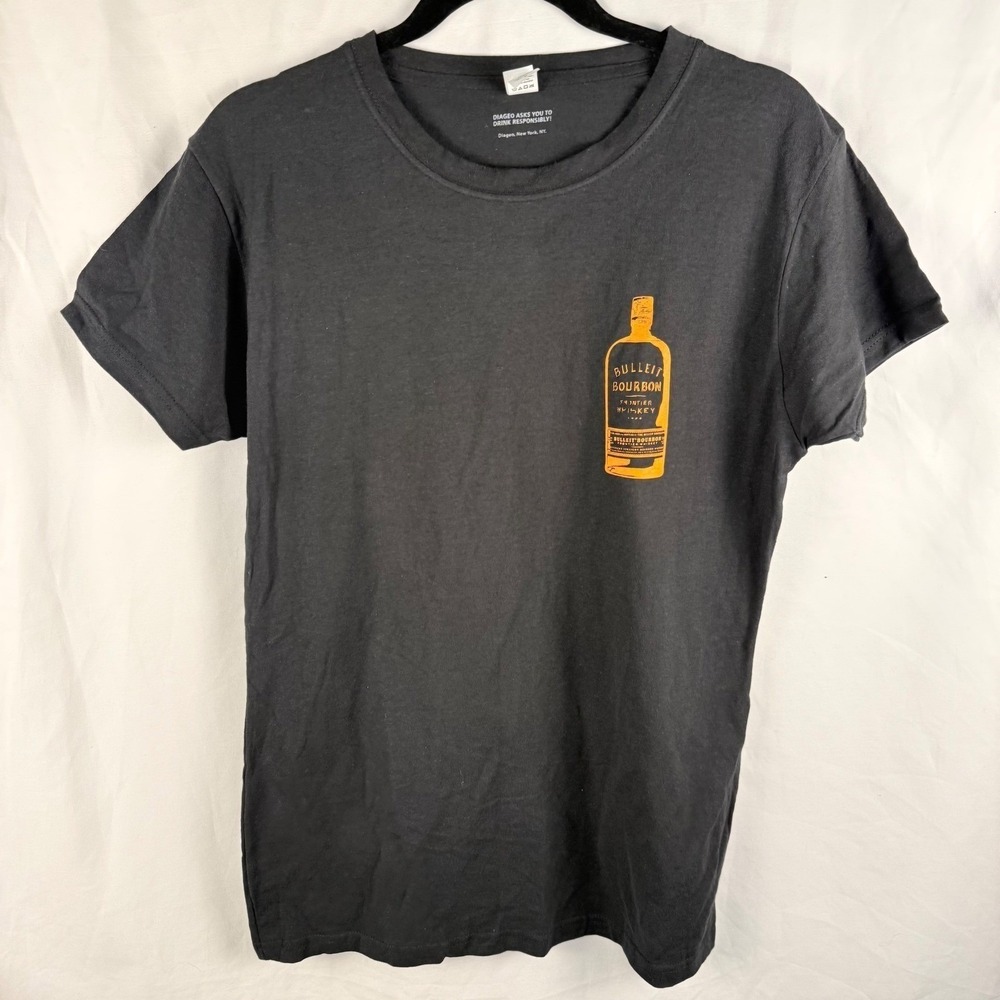 Women's Bulleit Bourbon Cotton T-Shirt Dark Gray Orange‎ Logo XL NEW